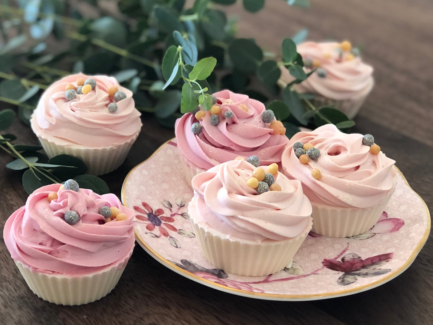 Rose cupcake favors soap