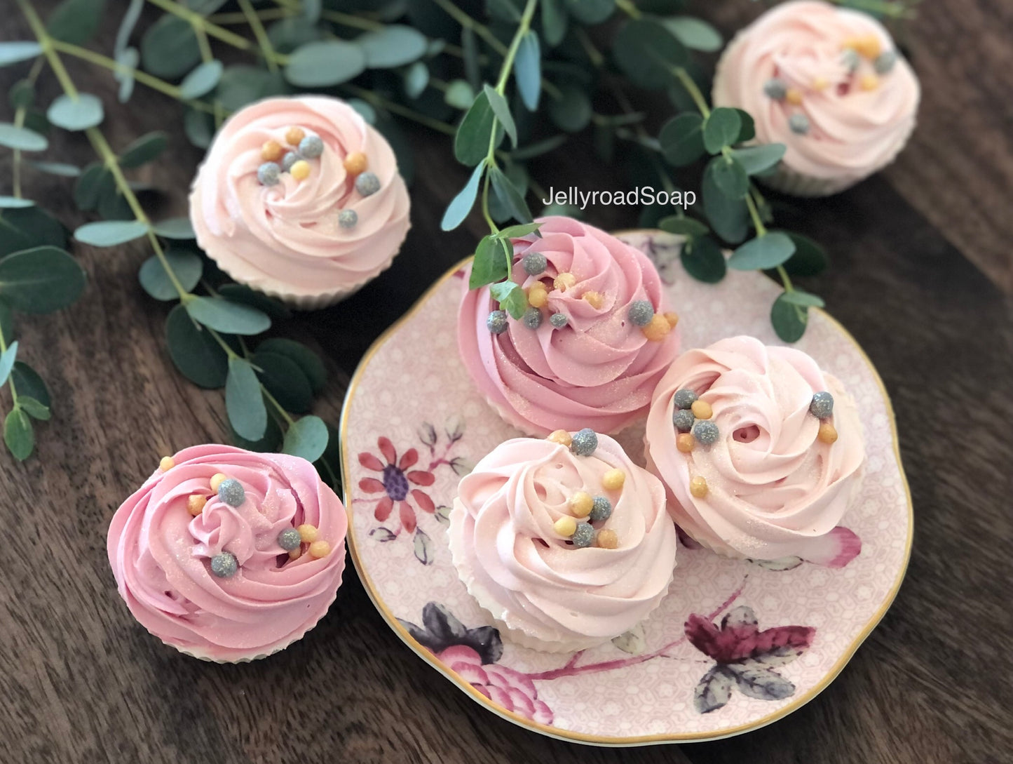 Rose cupcake favors soap