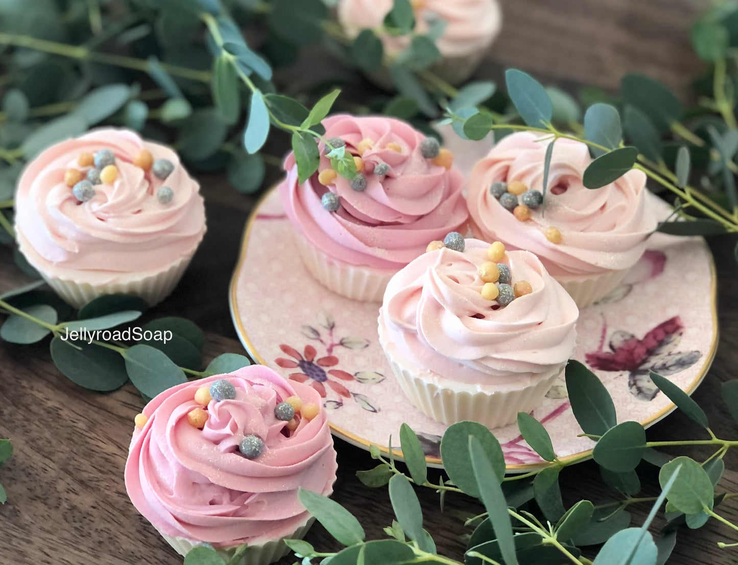 Rose cupcake favors soap