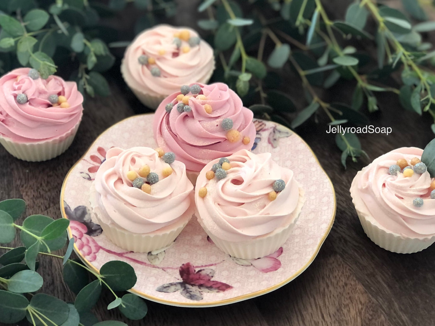 Rose cupcake favors soap